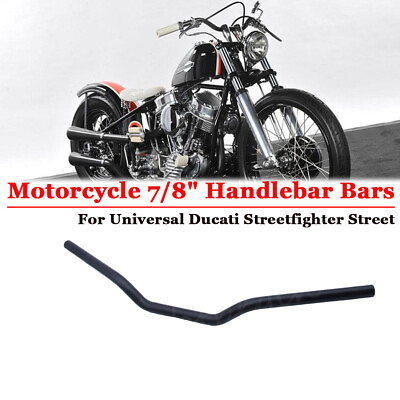 #ad Motorcycle 7 8quot; Handlebar Black Bars For Ducati Streetfighter Street Universal $33.99