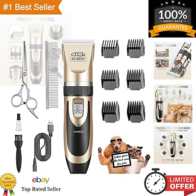 #ad Quiet Dog Grooming Kit Cordless amp; Low Vibration 6 Guard Combs Included $36.22