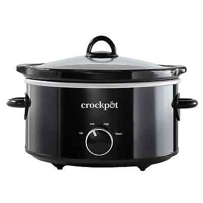 #ad Crock Pot 4 Quart Manual Slow Cooker Serves 4 Dishwasher safe Black NEW USA $19.22