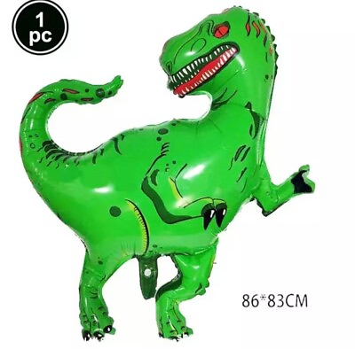 #ad NEW Green Dinosaur Dino T Rex Mylar Foil Balloon 33x34quot; Large $4.00