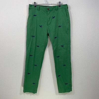 #ad BROOKS BROTHERS Men#x27;s 34 x 30 Embroidered Airplanes Green Chino Cotton Pants $31.53
