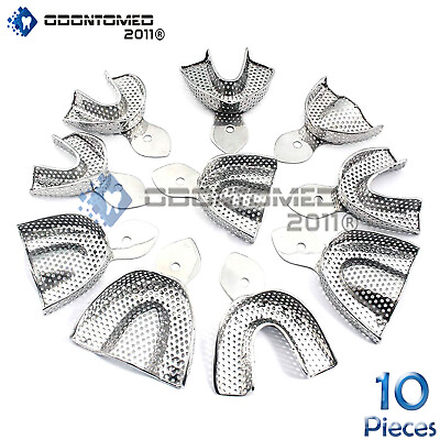 #ad 10 Dental Impression Trays Perforatted Endo Instruments $19.05