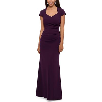 #ad Xscape Womens Purple Ruffled Cut Out Back Formal Evening Dress Gown 4 BHFO 9431 $69.99