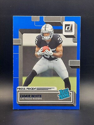#ad 2022 Donruss Football Zamir White Rated Rookie Card #334 Blue Press Proof RC $1.99