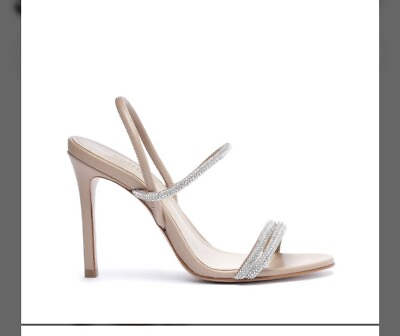 #ad Schutz Heels Whiteley Slingback Crystal Sandals $70.00