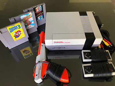 #ad NINTENDO NES Console System Bundle Games Super Mario 1 2 3 SHIPS SAME DAY $295.00