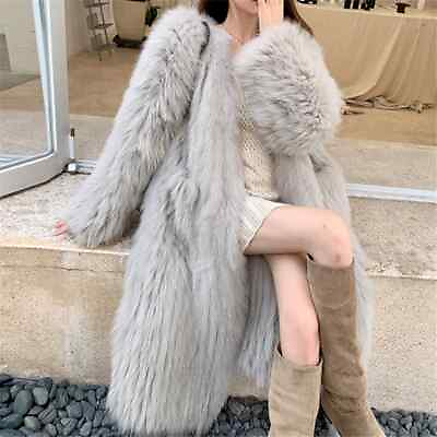 #ad 2023 new Winter long fur coat women#x27;s faux fox fur artificial fur coat $96.96