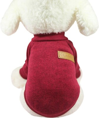 #ad Pet Clothes Dog Sweater Soft Warm Pup Dogs Shirt Winter Puppy M 6 8.5 Lbs $7.99