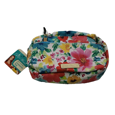 #ad NWT Pioneer Woman Breezy Blossoms Cosmetic Bag Makeup Case Clutch Purse 2 Zipper $12.99