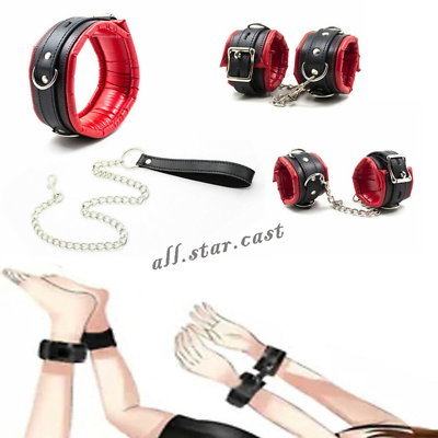 #ad PU Leather Hands Cuffs amp; Ankle Cuffs amp; Neck Collar Binding Cosplay Accessorie $43.75