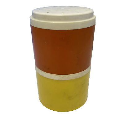 #ad 2 Vintage Stackable Tupperware Spice Salt Pepper Shakers Yellow Orange 1308 1309 $13.46
