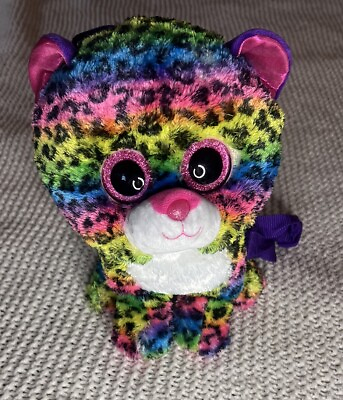 #ad TY Beanie Boos Boo Plush Stuffed BACKPACK DOTTY Rainbow Leopard 9quot; $15.00