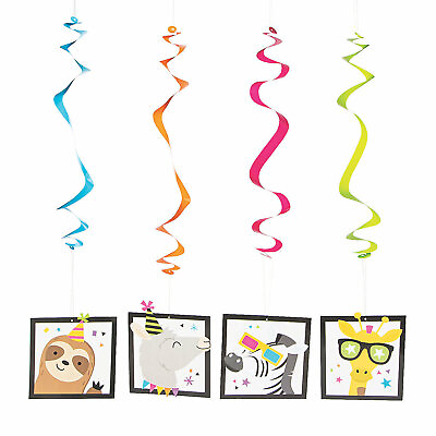 #ad Party Animals Hanging Swirl Decorations 12 Pc. Party Decor 12 Pieces $14.53