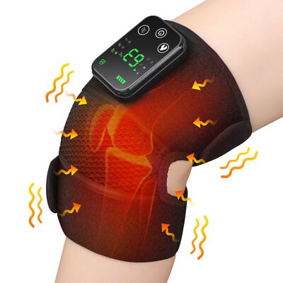 #ad 3 in 1 Electric Fast Heating Vibration Knee Joint Pad Wrap Brace Massage Therapy $35.95