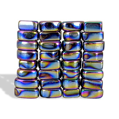 #ad Magnetic Rainbow Hematite 10 Pieces Sticky Stones Iridescent Polished Crystals $14.99