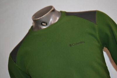 #ad 40065 Columbia Fleece Sweater Crewneck Pullover Green Polyester Size Medium Mens $23.99