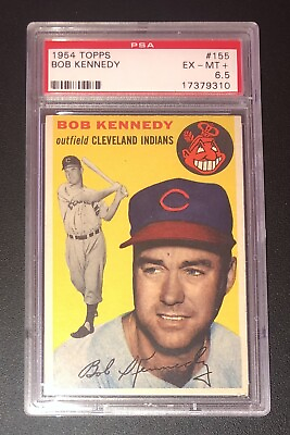 #ad 1954 Topps #155 Bob Kennedy PSA 6.5 EXMT Cleveland Indians SET BREAK $169.99