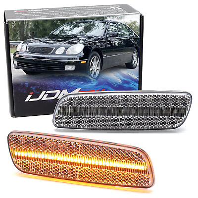 #ad Clear Lens Amber Full LED Side Markers For 1998 05 Lexus GS300 IS300 LS400 etc $32.39