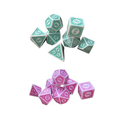 #ad 7 Pieces Multi Sided Game Dices Math Teaching Toys Party Favors Entertainment $7.59