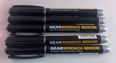 #ad GearWrench 86981 5 5ct. Black Fine Point Industrial Grade Marker $4.00