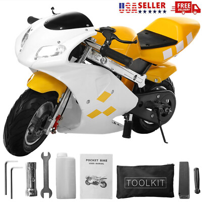 #ad Strong 49cc 2 Stroke Pocket Bike Mini Motorcycle for Kids Gas Pocket Motorbike $269.99