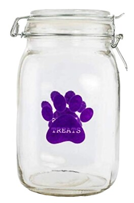#ad #ad Smart Living Dog Treat Biscuits Jar Canister 52oz Snap Lock Lid Clear Glass $24.99