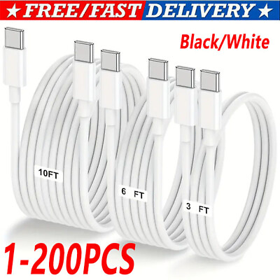 #ad USB C to USB C Type C Fast Charging Data SYNC Charger Cable Cord 3 6 10FT lot $353.59