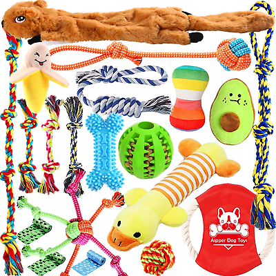 #ad 20 Pcs Dog Puppy Toys Chew Toys for Fun and Teeth Cleaning Puppy Teething Toys $23.81