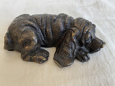 Bronze Beagle Figurine Cast Dog Sculpture Figure Paperweight Size $32.00