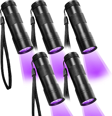 5 Pack UV Blacklight Flashlight 12 LED Dog Urine Detector $42.87