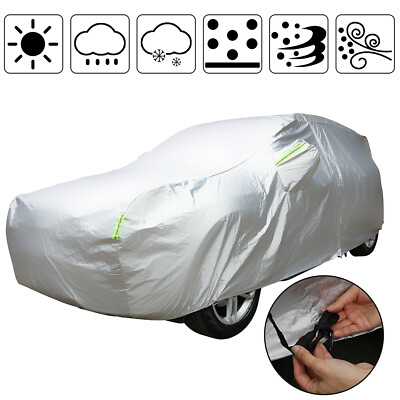 #ad Car Full Cover Waterproof UV Protection Auto Cover Outdoor Universal Car Cover $39.64