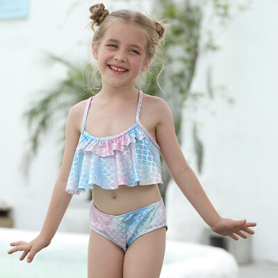 #ad Girls#x27;s Swimsuit Two Piece Bikini Swimsuit for 2 To 5 Years Swimming New $14.26