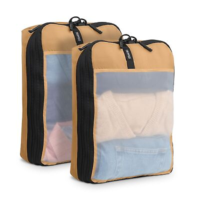 #ad Premium Compression Packing Cube Set Tan with White Mesh $44.77