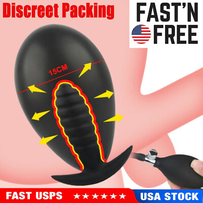#ad Extra Large Inflatable Male Prostate Anal Butt Plug Dildo Huge Men Women Sex Toy $14.89