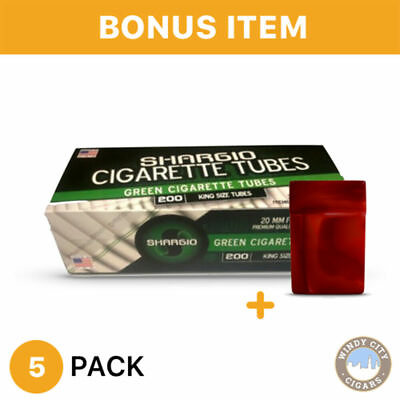#ad Shargio Menthol Cigarette Tube Filtered King Size Green 5 Boxes amp; Bonus Case $27.00