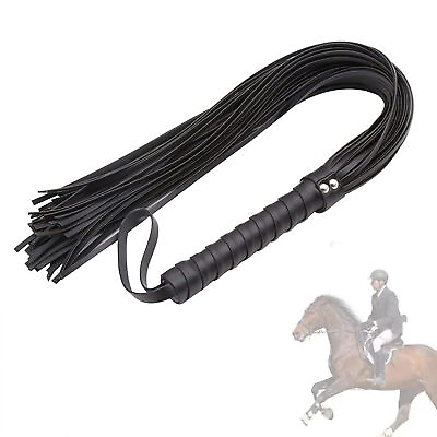#ad #ad Horse Whip Genuine Leather Flogger Riding Handle Tassels Equestrian Whips $12.86