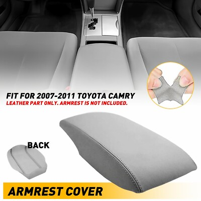 #ad Car Center Console Lid Armrest Cover Leather Gray For 2007 2011 Toyota Camry $11.39