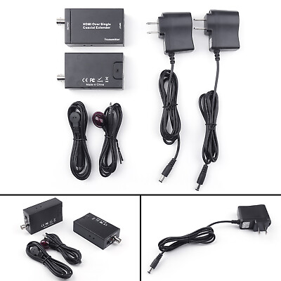 #ad HDM Coax Cable BNC Extender IR Over Single Balun Sender Receiver AU Plug Power $80.79