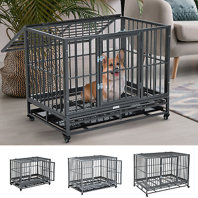 #ad Heavy Duty Dog Pet Crate Kennel Cage Playpen Metal W Tray Castor $169.99