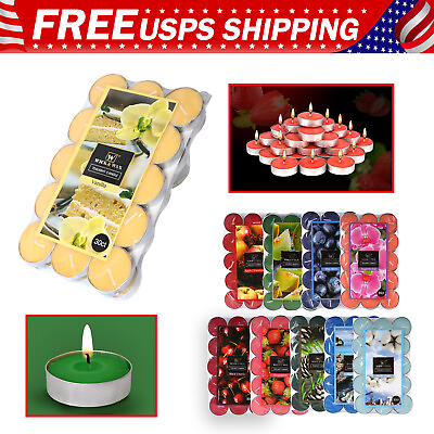 #ad 30 180 Pcs Scented Tealight Candles 10 Scents Long Lasting Aromatherapy Candles $26.09