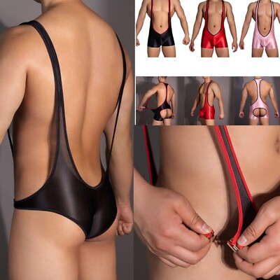 #ad Sexy Men Jockstrap Leotard Briefs Jumpsuits Wrestling Singlet Bodysuit Underwear $9.80