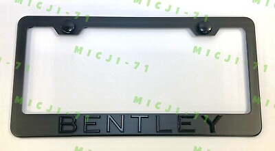 #ad 3D Bentley Black Emblem Stainless Steel Black License Plate Frame Rust Free $49.99