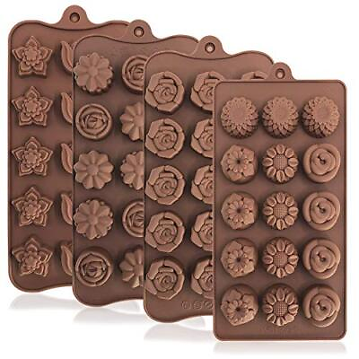 #ad 4 Pack Silicone Chocolate Molds Food Grade Non Stick Baking Molds for Candy $15.44