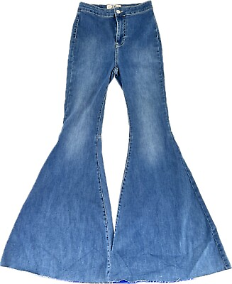 #ad We the Free Womens 26 Blue Flared Jeans High Rise Festival Medium Wash Denim $47.99