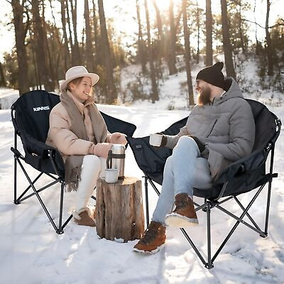 #ad Kinnls Heated Chair Camping Folding ChairLounge Chairs with 3 Heat Levels $80.10