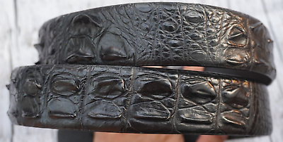 #ad Black Genuine Alligator Crocodile Hornback Leather Skin Men#x27;s Belt W 1.3quot; #A44 $56.10