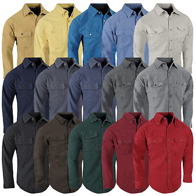 #ad Chamois Shirt Mens Flannel HEAVYWEIGHT Rugged Washed Workwear Assorted Pockets $22.95
