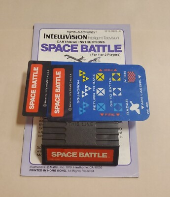 #ad Intellivision Space Battle Manual amp; 2 Overlays 1979 Mattel $8.18
