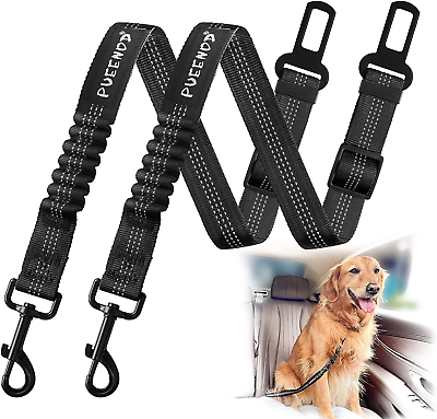 #ad #ad 2 Pack Dog Seat Belt Adjustable Dog Car Seatbelts for Vehicle Nylon Pet Safety S $10.73