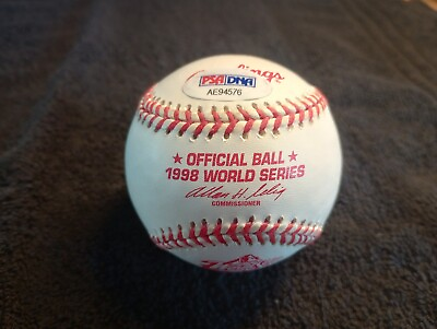 #ad 1998 New York Yankees world series ball signed Joe Torre w acrylic cube PSA $125.00